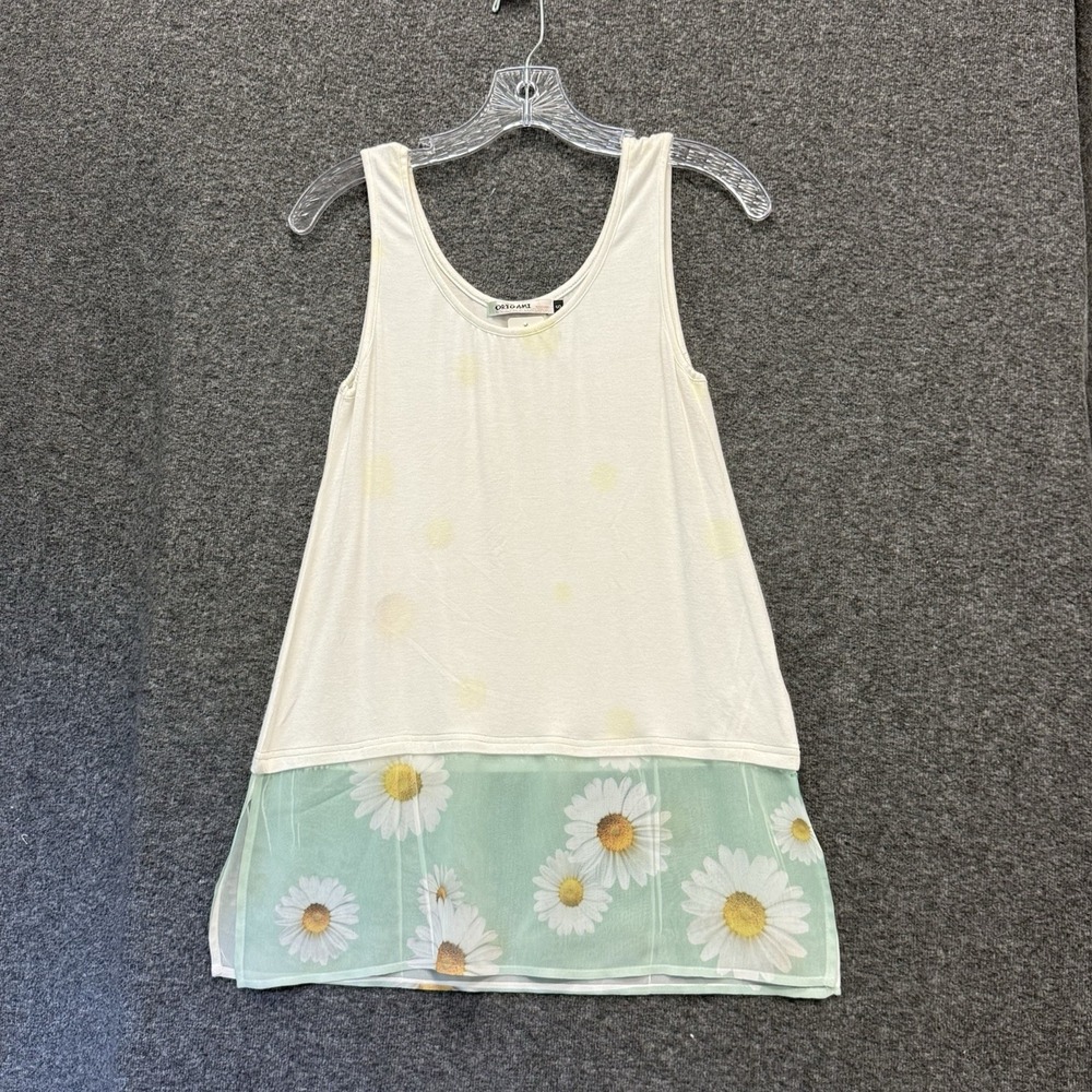 Origami Y2K Floral Cami Extender Size S Layering Tank Sheer Chiffon Fairy NWT